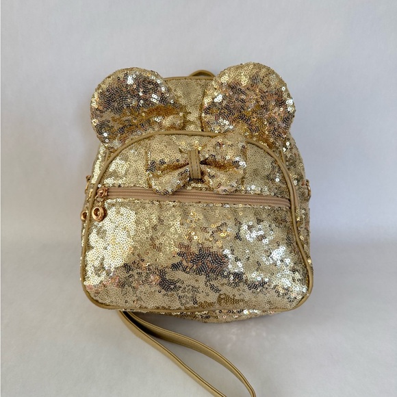 Disney Handbags - Disney Gold Sequin Backpack with Ears